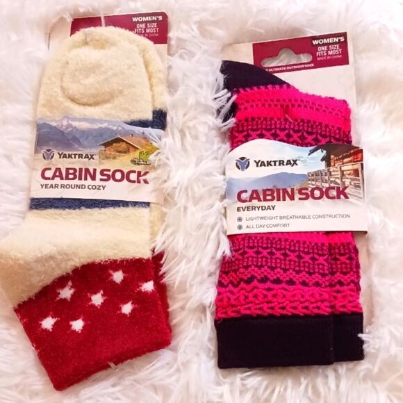 Yaktrax Cabin Socks 2 Pair NWT - Picture 1 of 3